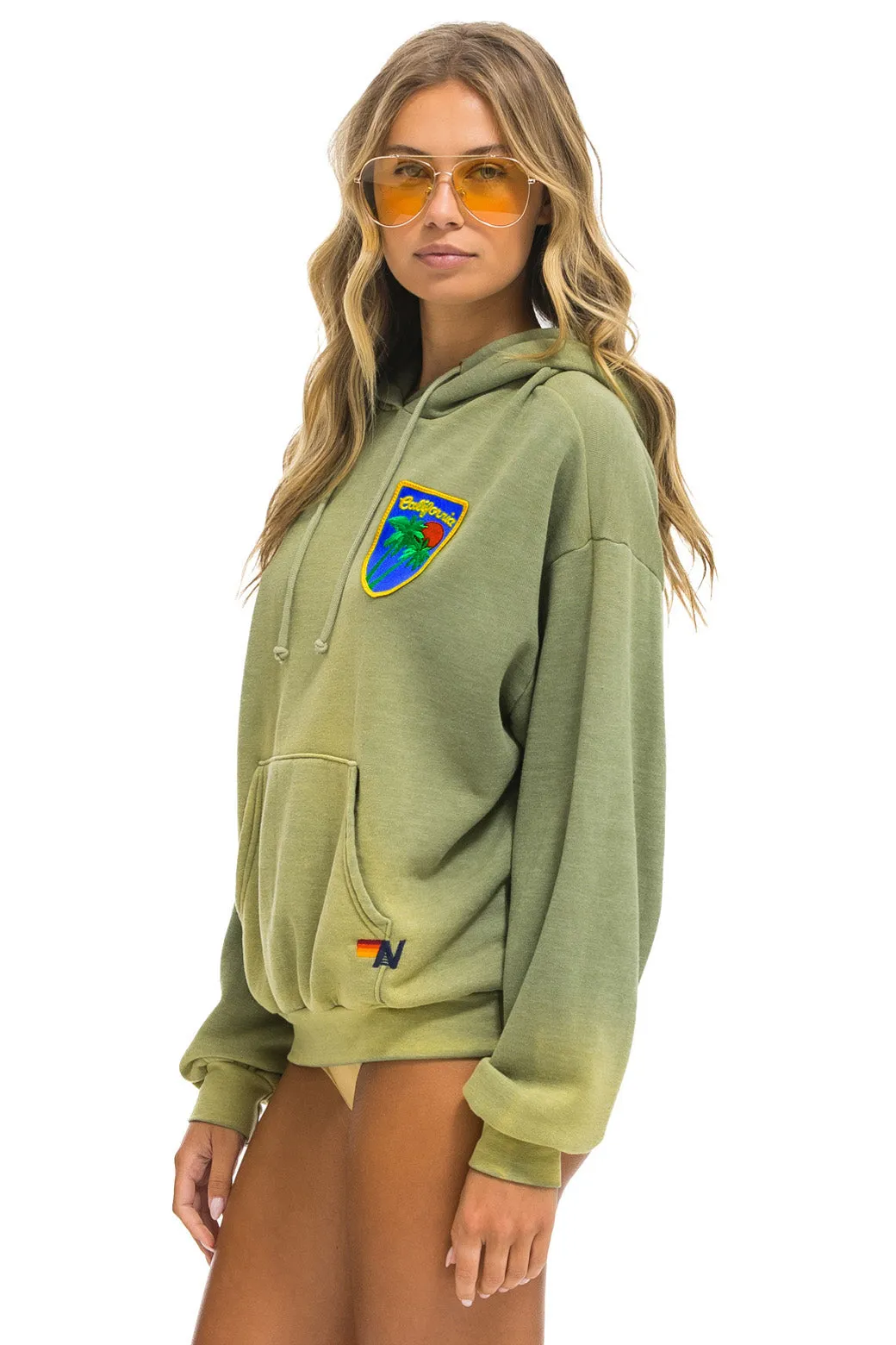 CALIFORNIA PALM PATCH PULLOVER RELAXED HOODIE - FADED ARMY sold by Aviator Nation product image thumbnail 3