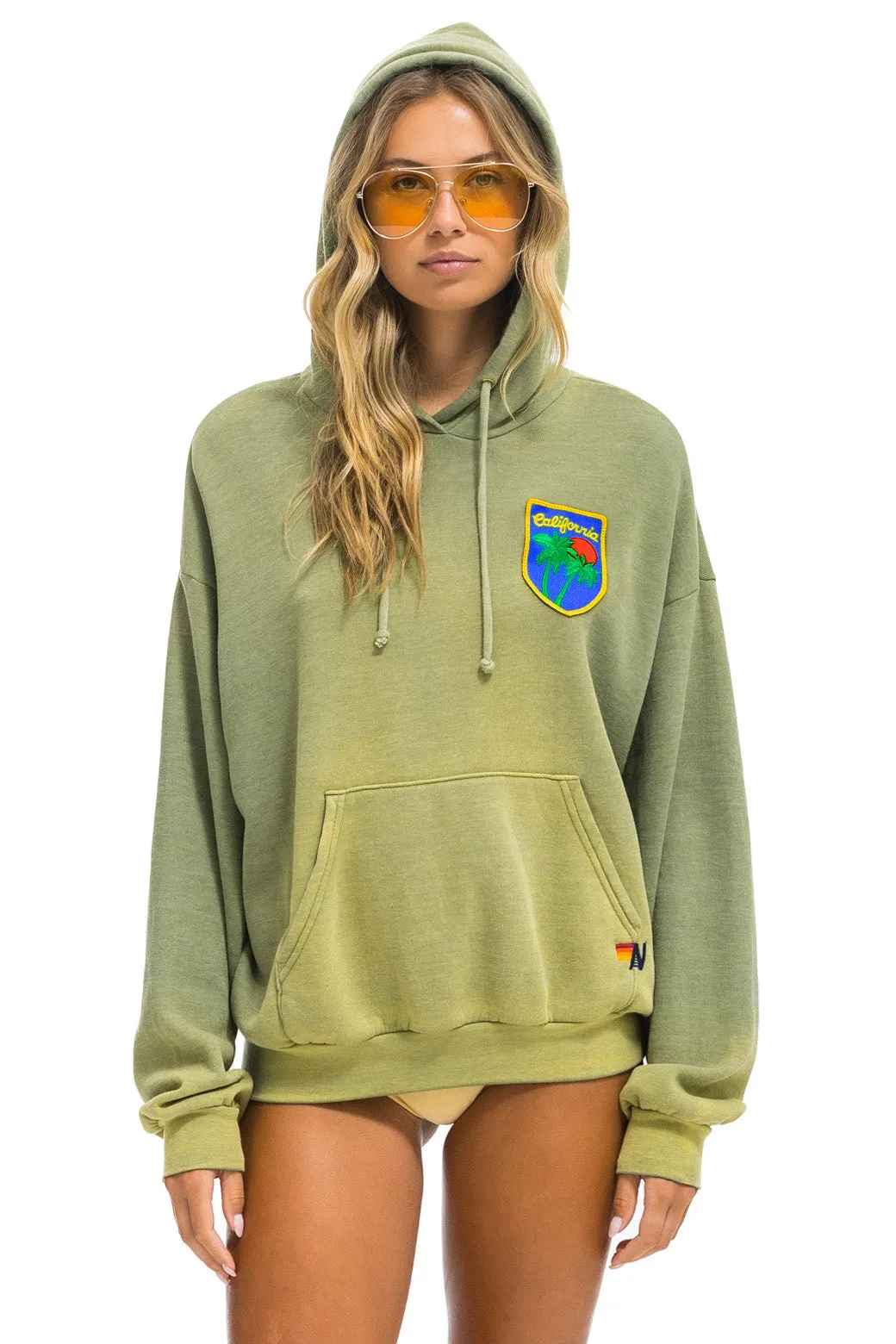 CALIFORNIA PALM PATCH PULLOVER RELAXED HOODIE - FADED ARMY sold by Aviator Nation