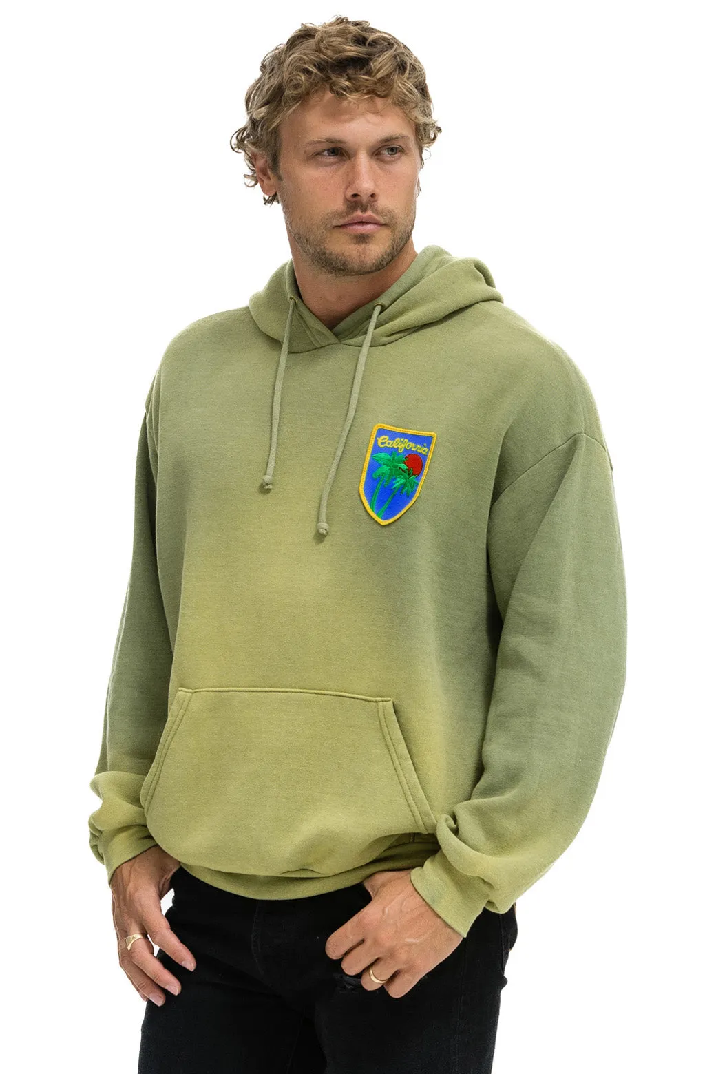 CALIFORNIA PALM PATCH PULLOVER RELAXED HOODIE - FADED ARMY sold by Aviator Nation product image thumbnail 4