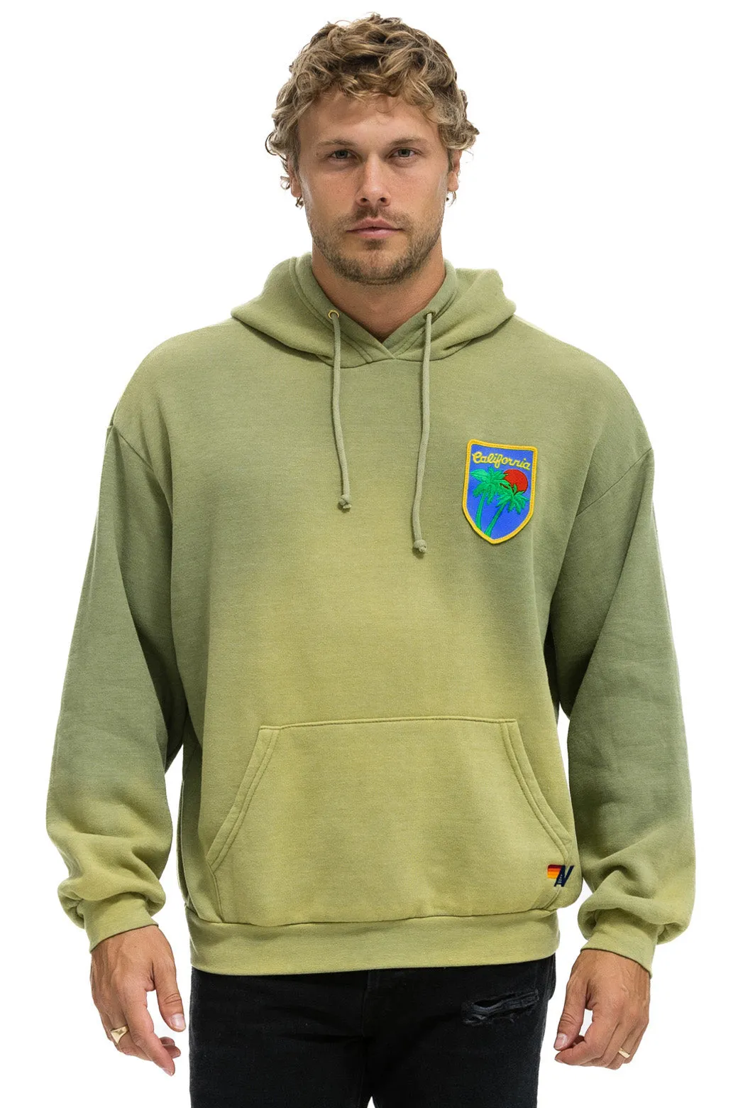 CALIFORNIA PALM PATCH PULLOVER RELAXED HOODIE - FADED ARMY sold by Aviator Nation product image thumbnail 2