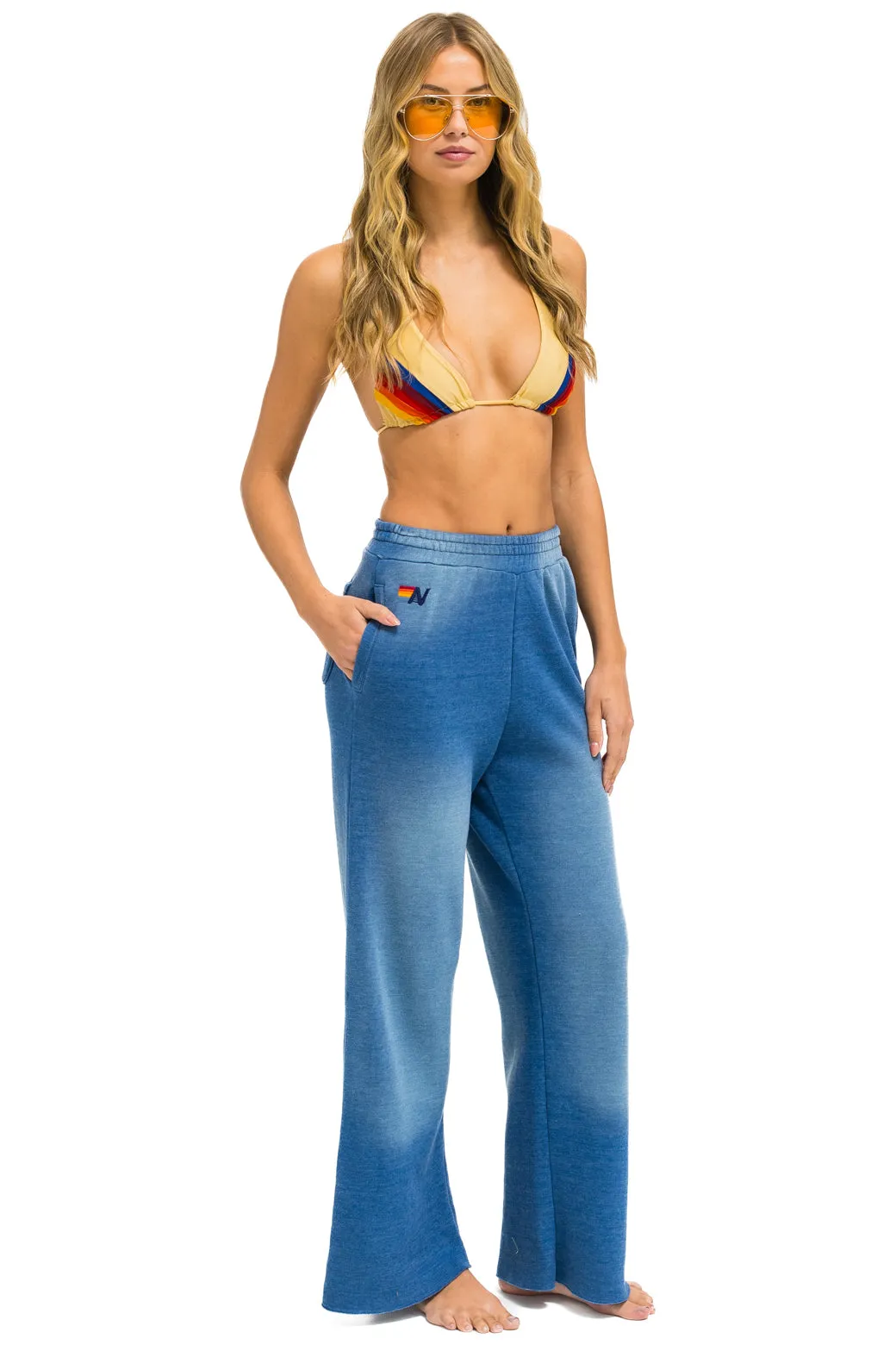 ESSENTIAL WIDE LEG POCKET SWEATPANTS - FADED WATER sold by Aviator Nation product image thumbnail 2