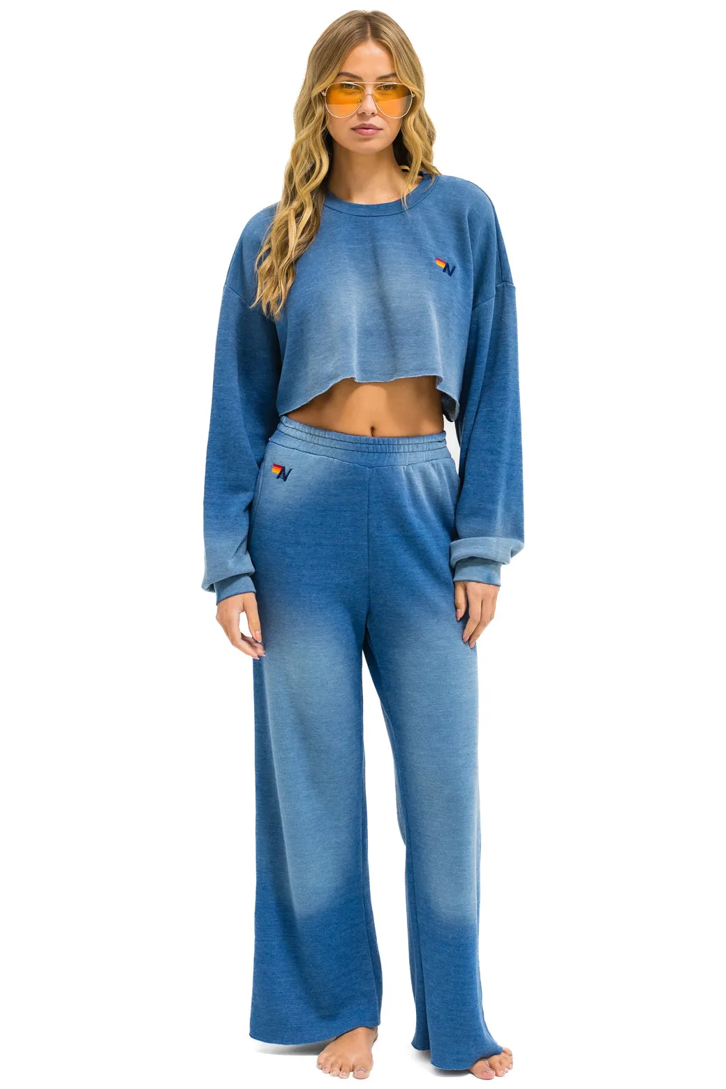 ESSENTIAL WIDE LEG POCKET SWEATPANTS - FADED WATER sold by Aviator Nation product image thumbnail 5