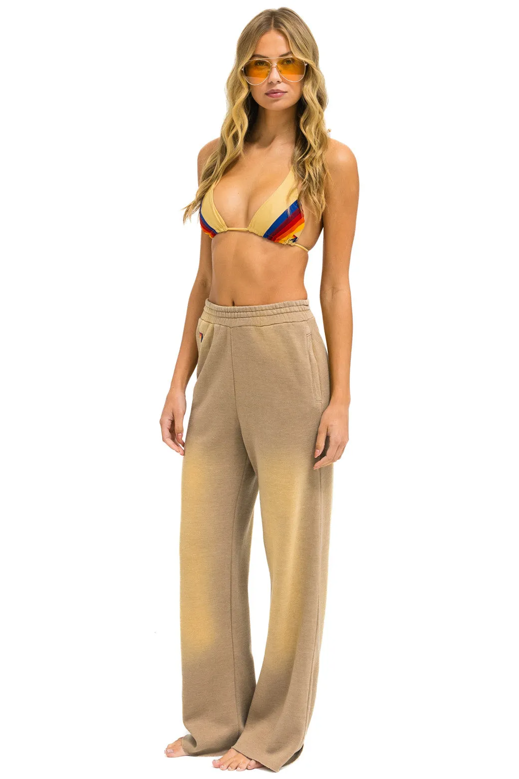 ESSENTIAL WIDE LEG POCKET SWEATPANTS - FADED TAN sold by Aviator Nation product image thumbnail 4