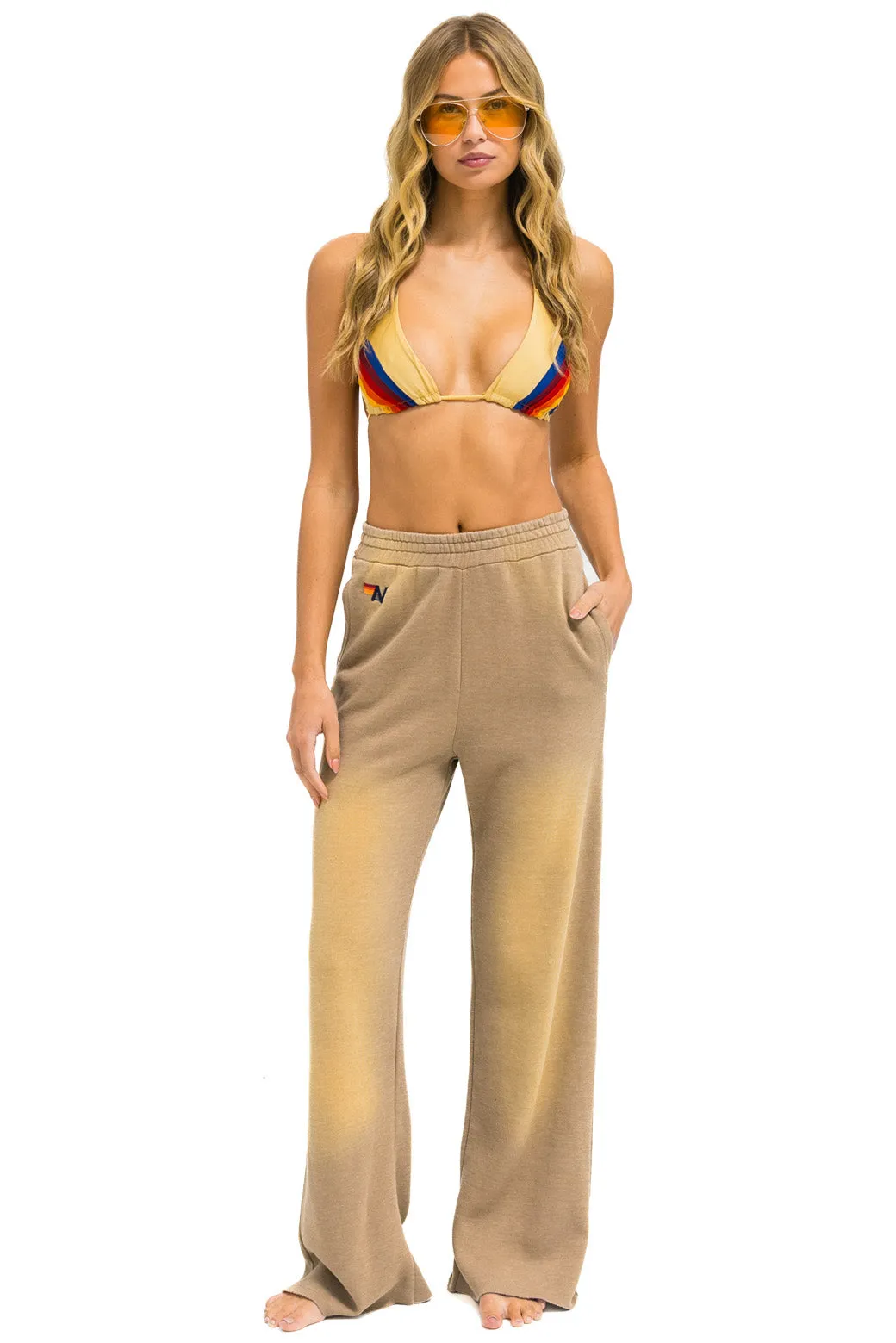 ESSENTIAL WIDE LEG POCKET SWEATPANTS - FADED TAN sold by Aviator Nation