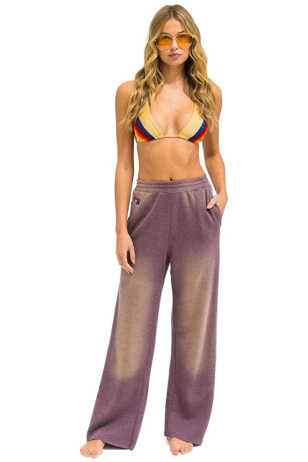 ESSENTIAL WIDE LEG POCKET SWEATPANTS - FADED MOCHA sold by Aviator Nation