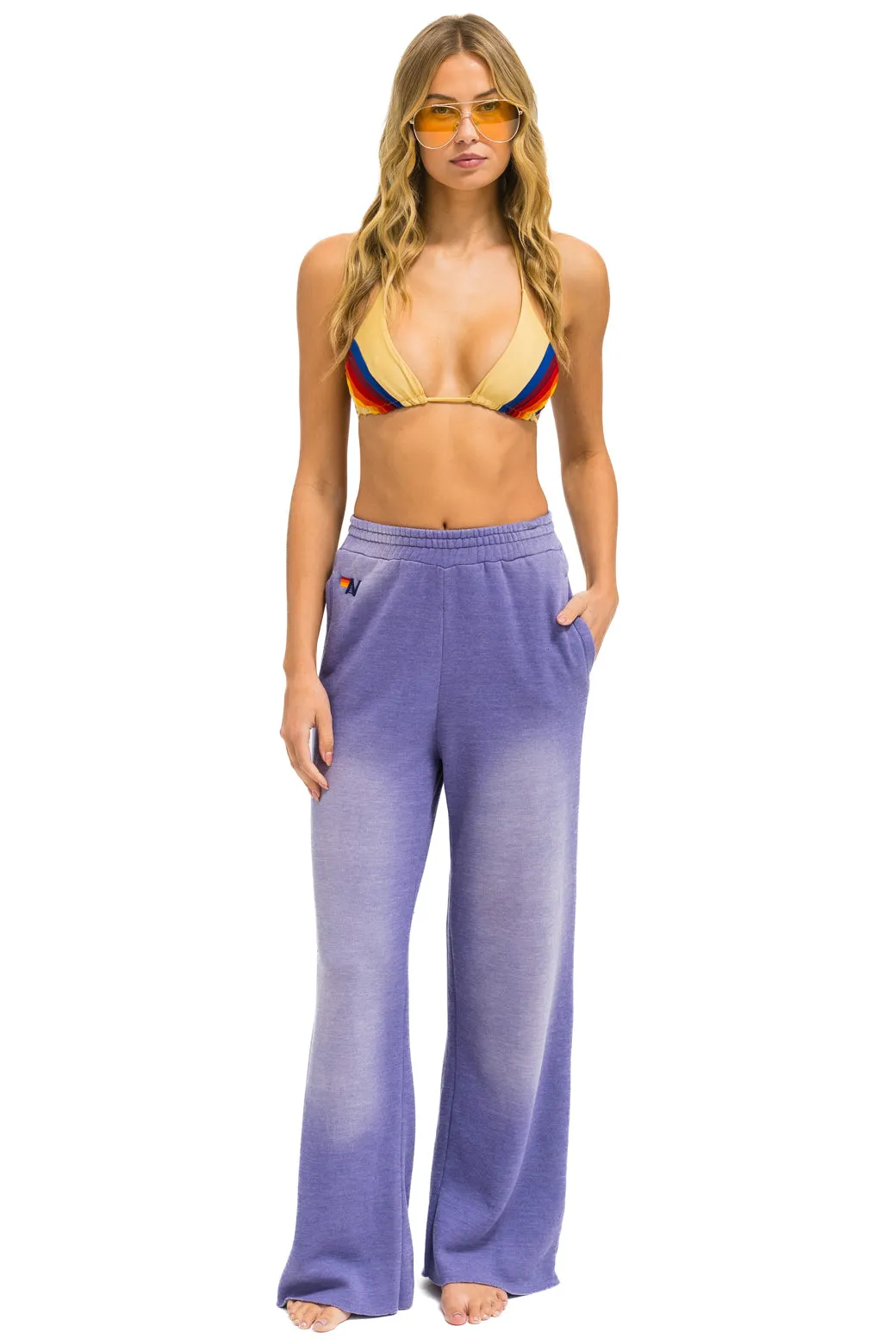 ESSENTIAL WIDE LEG POCKET SWEATPANTS - FADED GRAPE sold by Aviator Nation
