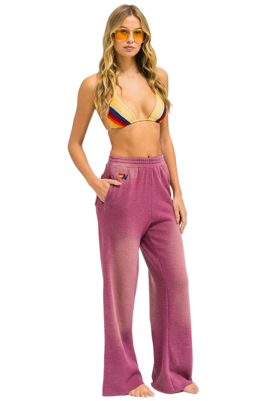 ESSENTIAL WIDE LEG POCKET SWEATPANTS - FADED BERRY sold by Aviator Nation product image thumbnail 4