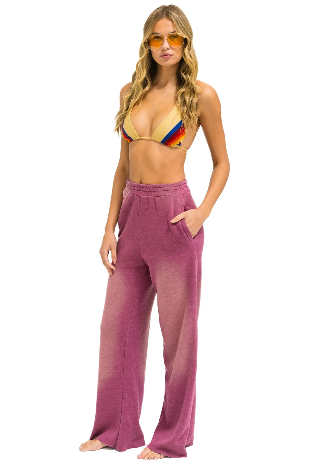ESSENTIAL WIDE LEG POCKET SWEATPANTS - FADED BERRY sold by Aviator Nation product image thumbnail 2