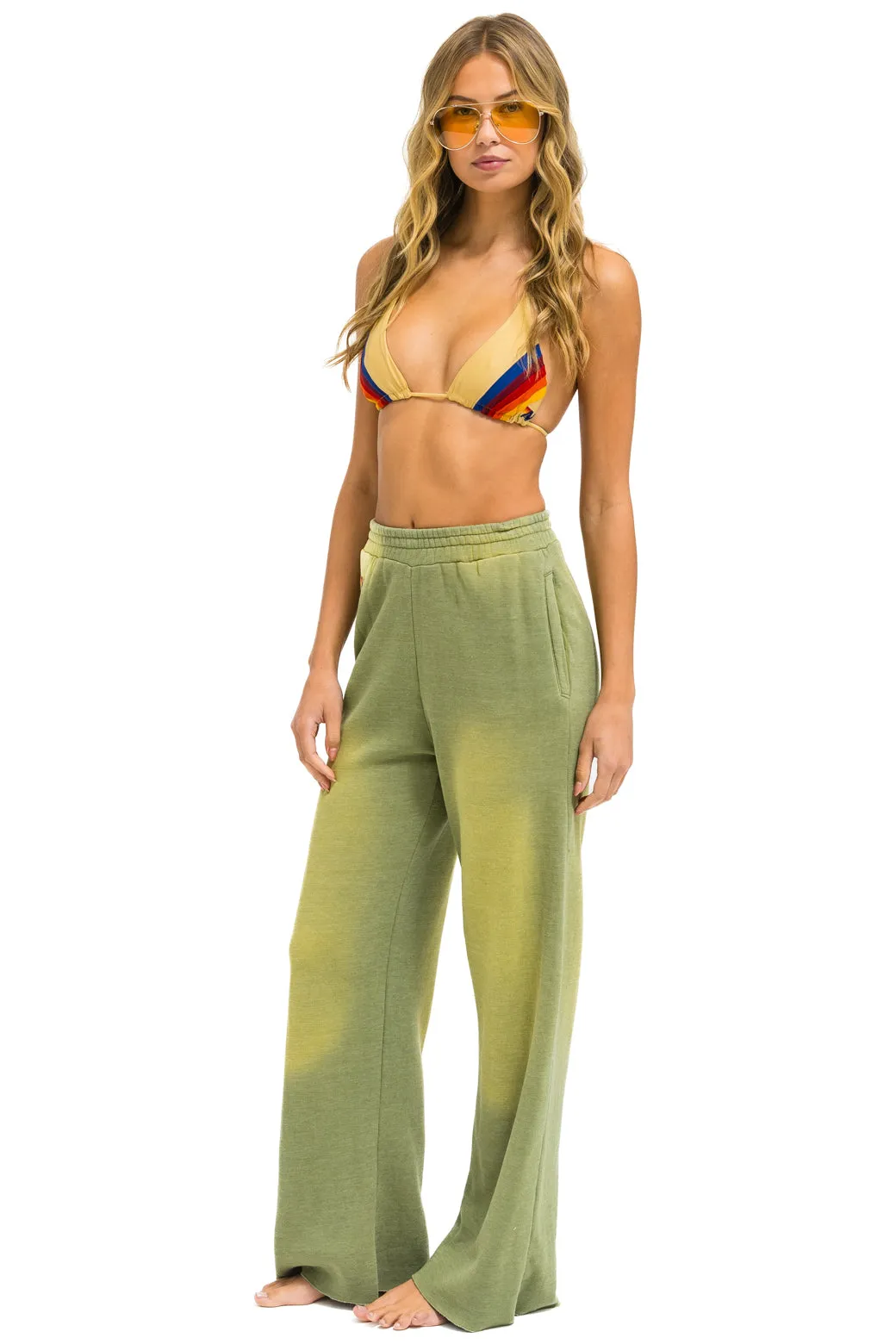 ESSENTIAL WIDE LEG POCKET SWEATPANTS - FADED ARMY sold by Aviator Nation product image thumbnail 3