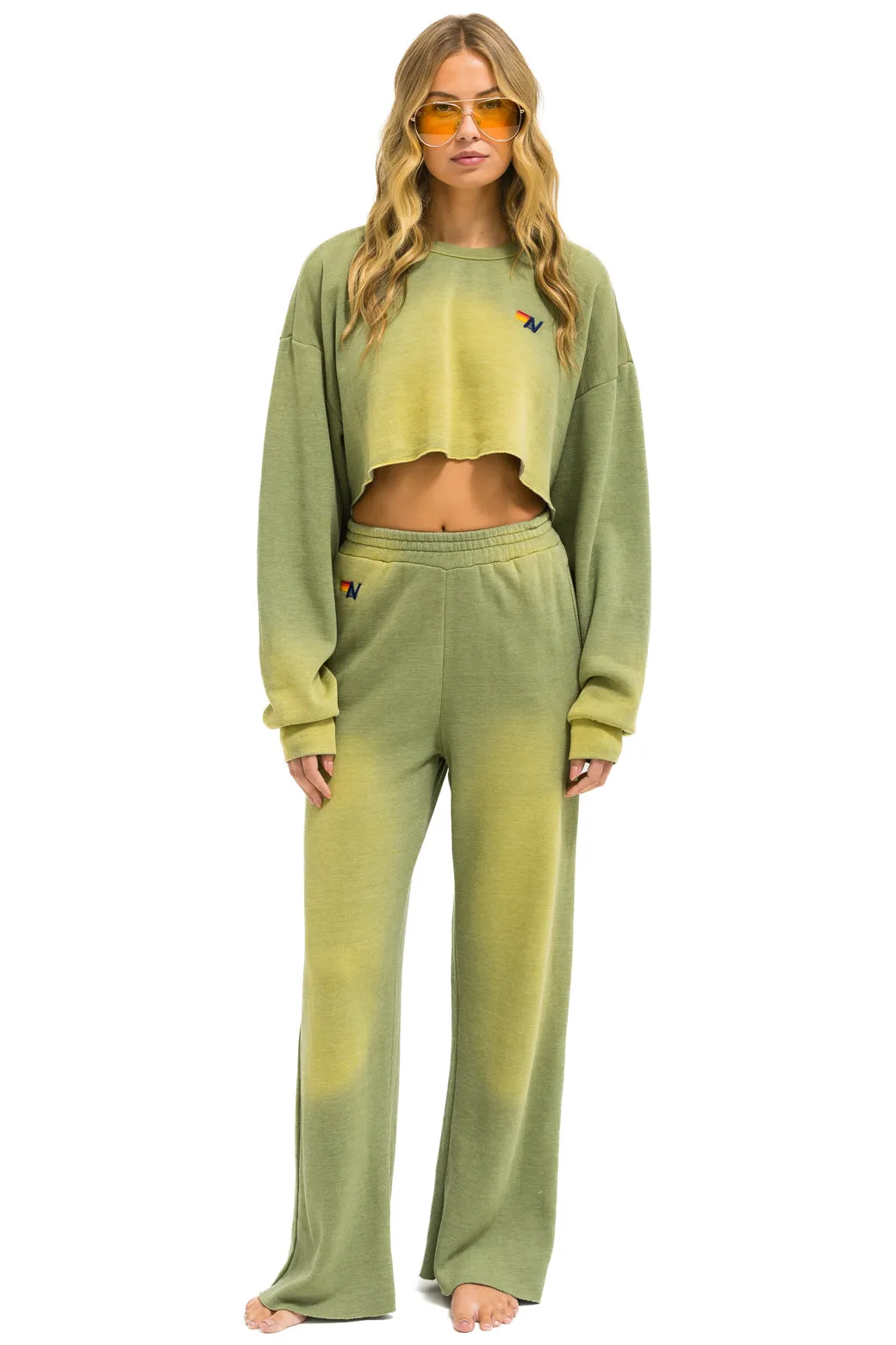 ESSENTIAL WIDE LEG POCKET SWEATPANTS - FADED ARMY sold by Aviator Nation product image thumbnail 5