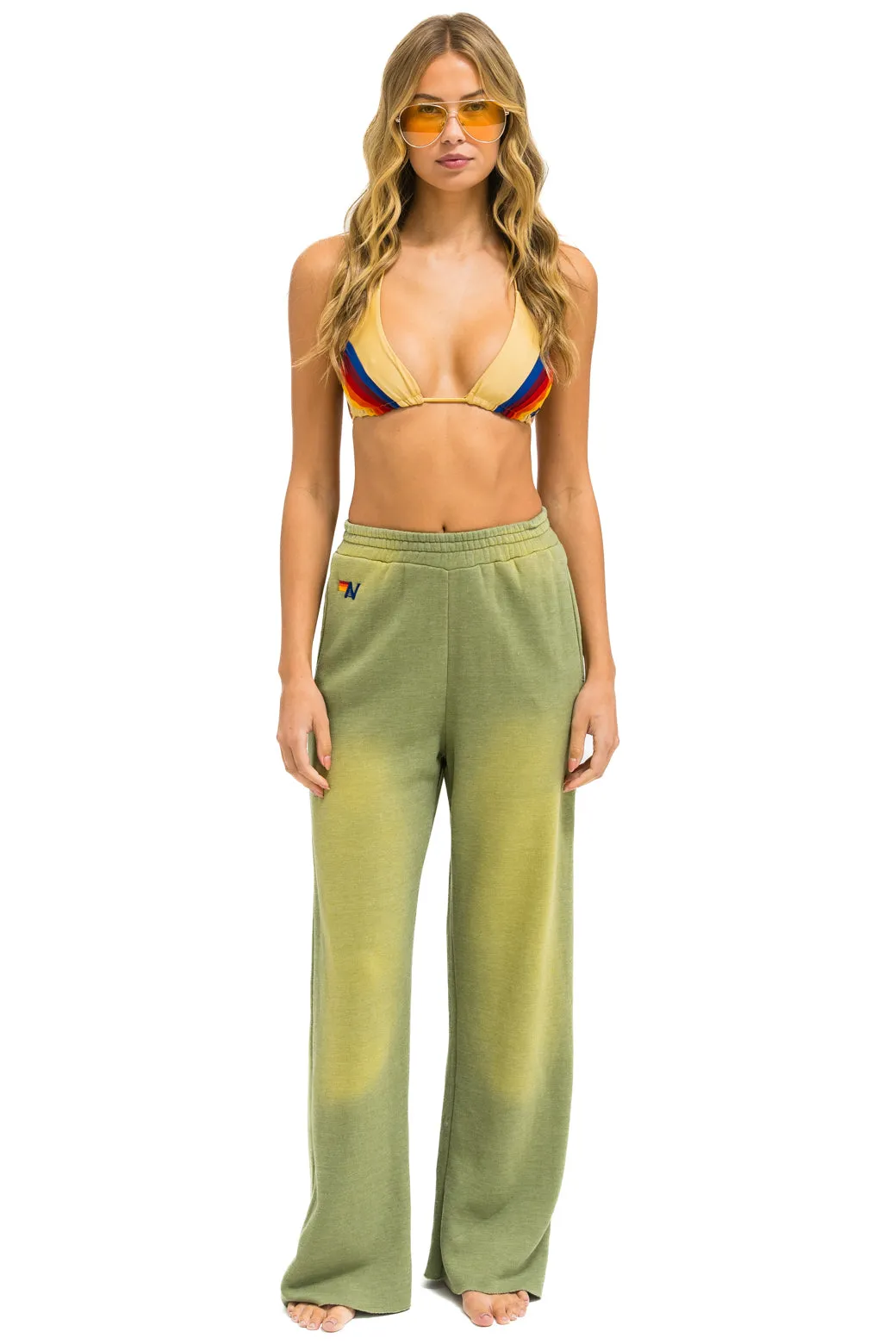 ESSENTIAL WIDE LEG POCKET SWEATPANTS - FADED ARMY sold by Aviator Nation