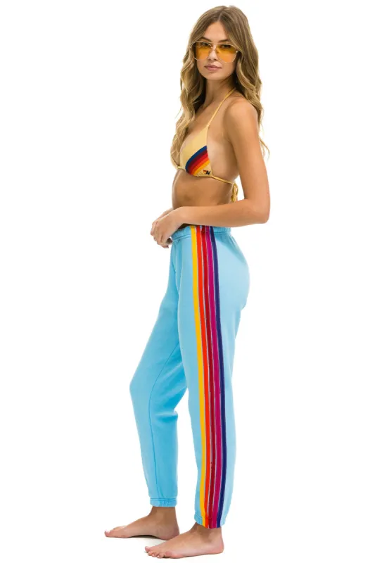 5 STRIPE SWEATPANTS - SKY // YELLOW // PURPLE sold by Aviator Nation