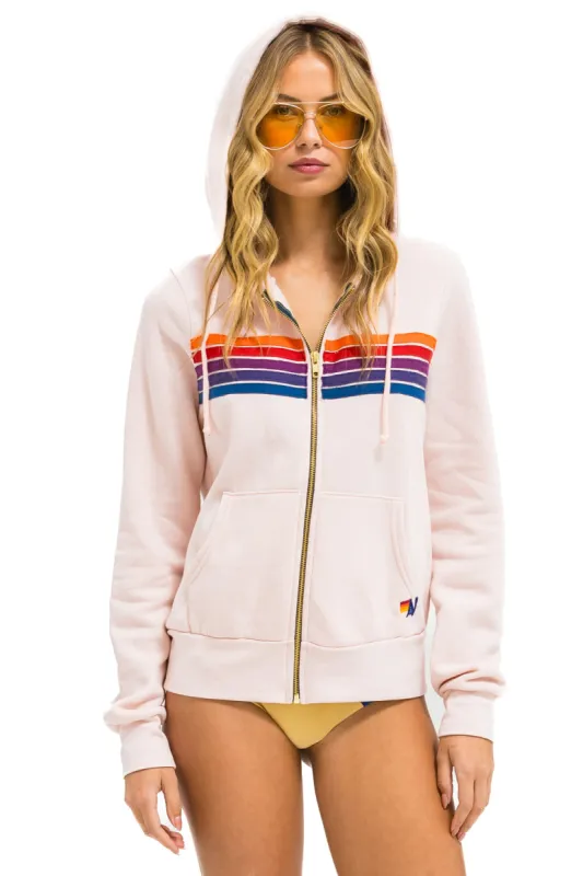5 STRIPE HOODIE - LIGHT PINK // PURPLE // ORANGE sold by Aviator Nation