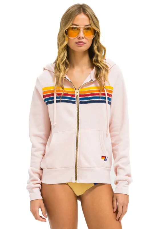 5 STRIPE HOODIE - LIGHT PINK sold by Aviator Nation