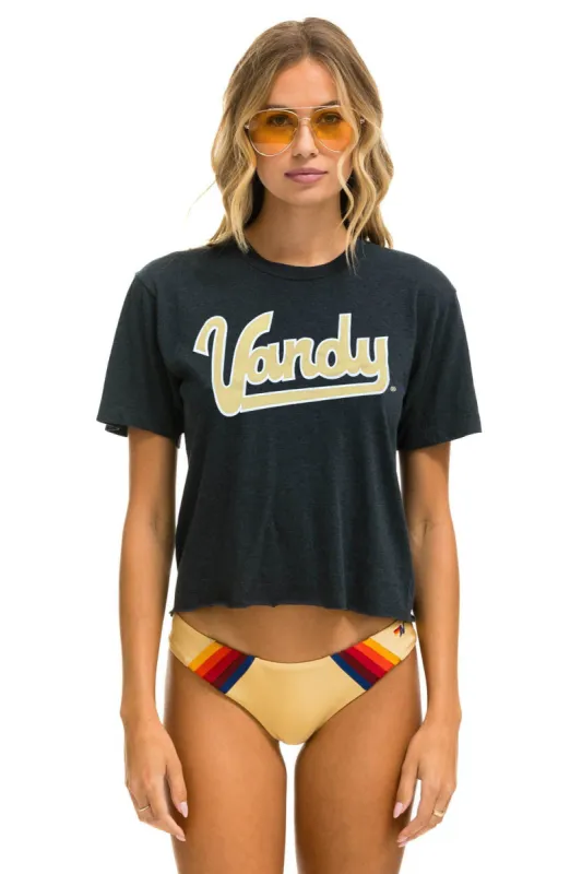VANDERBILT BOLT BOYFRIEND TEE - BLACK sold by Aviator Nation