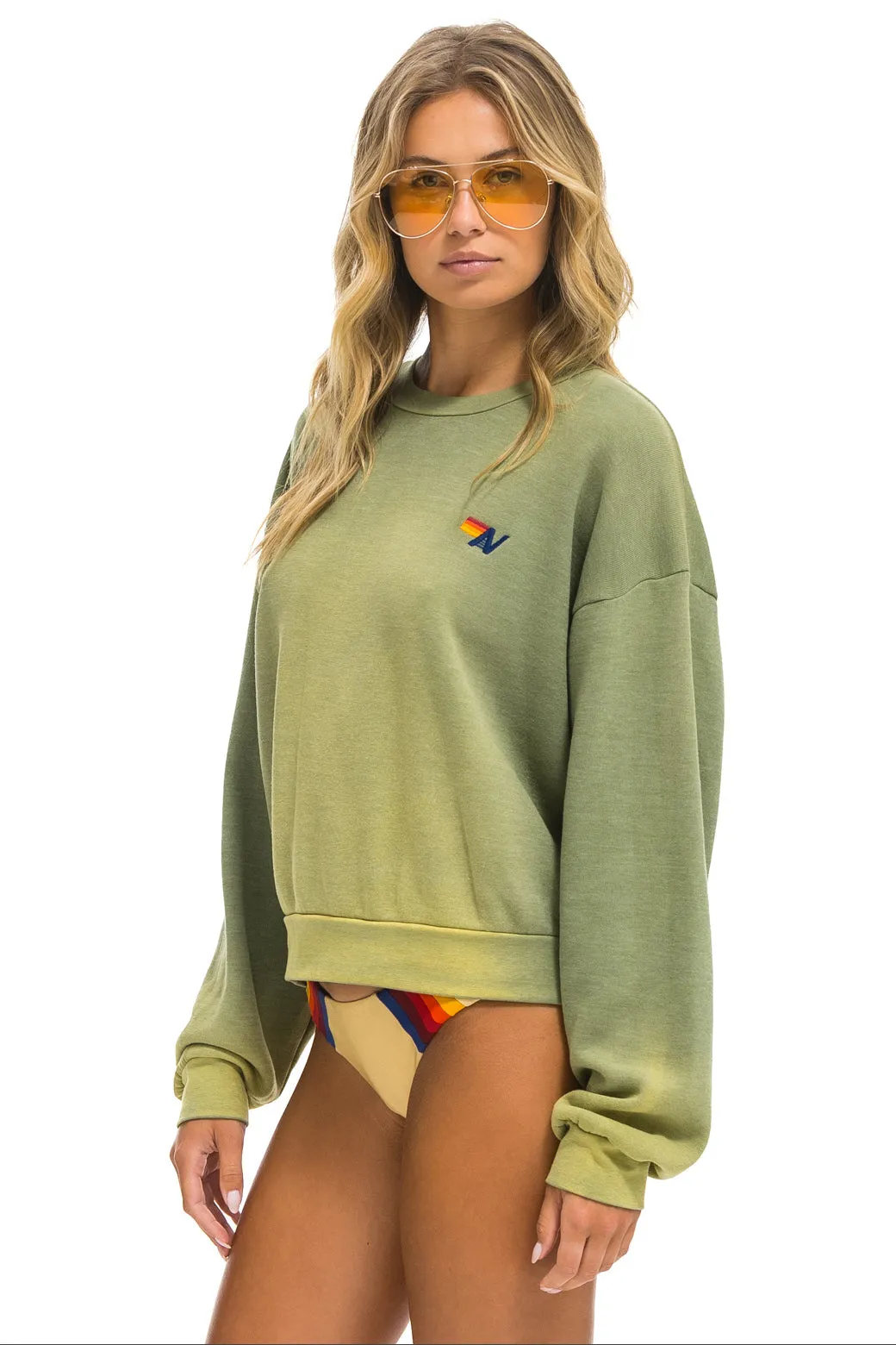 ESSENTIAL RELAXED CREW SWEATSHIRT - FADED ARMY sold by Aviator Nation product image thumbnail 3