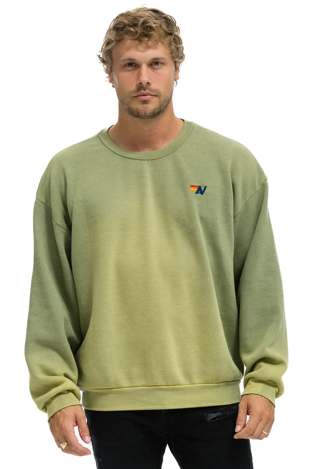 ESSENTIAL RELAXED CREW SWEATSHIRT - FADED ARMY sold by Aviator Nation product image thumbnail 2