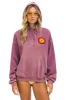 BOLT BULLSEYE PATCH PULLOVER RELAXED HOODIE - FADED BERRY sold by Aviator Nation