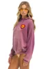 BOLT BULLSEYE PATCH PULLOVER RELAXED HOODIE - FADED BERRY sold by Aviator Nation