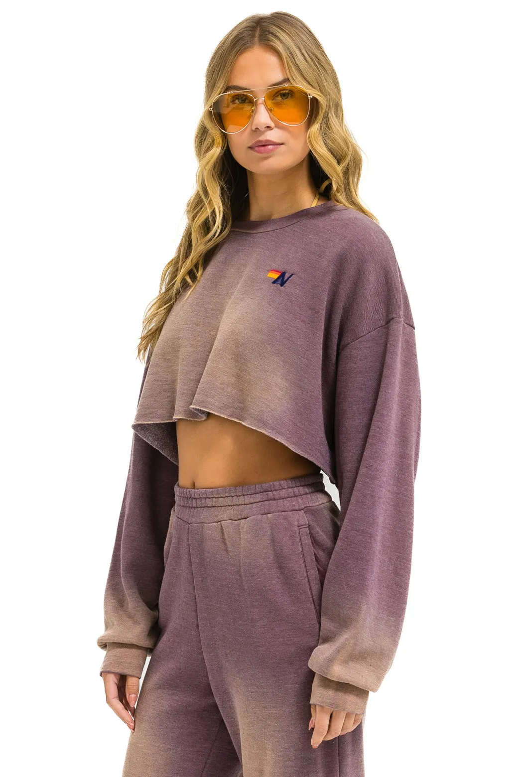 ESSENTIAL CROPPED CREW SWEATSHIRT RELAXED - FADED MOCHA sold by Aviator Nation product image thumbnail 2