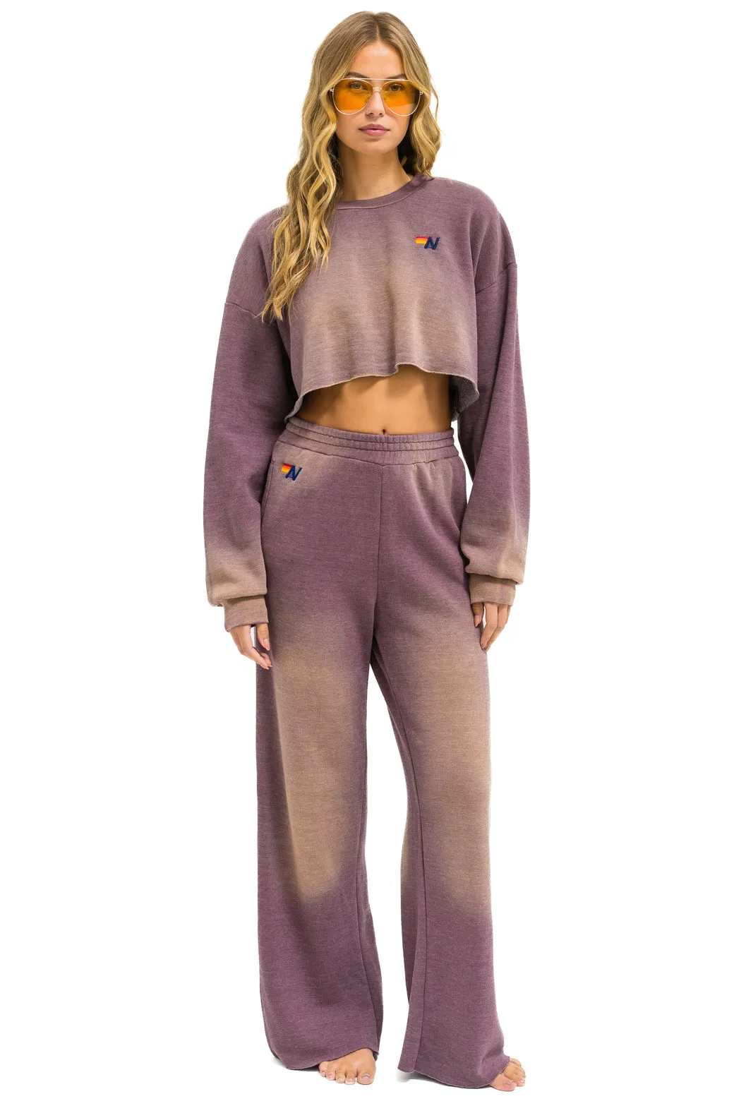 ESSENTIAL CROPPED CREW SWEATSHIRT RELAXED - FADED MOCHA sold by Aviator Nation product image thumbnail 5