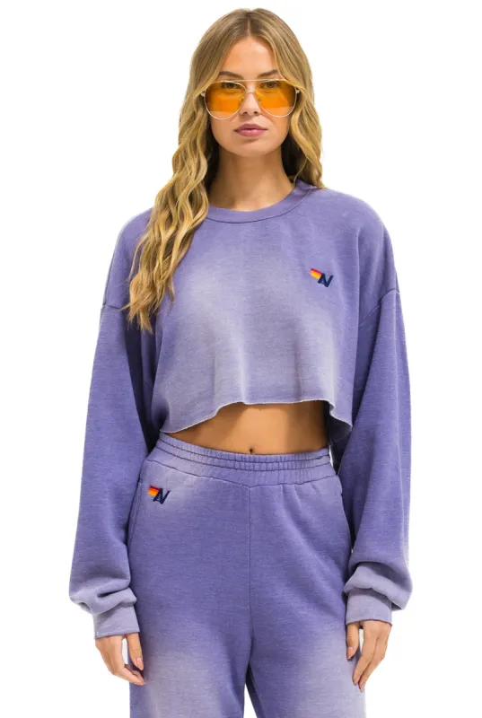 ESSENTIAL CROPPED CREW SWEATSHIRT RELAXED - FADED GRAPE sold by Aviator Nation