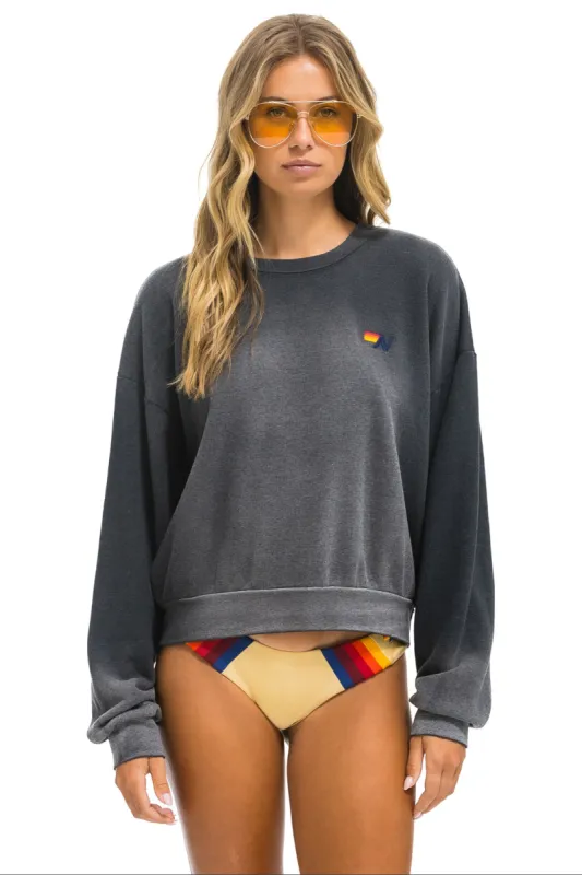 ESSENTIAL RELAXED CREW SWEATSHIRT - FADED SMOKE sold by Aviator Nation