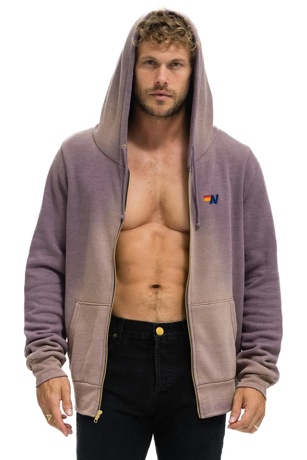 ESSENTIAL ZIP HOODIE - FADED MOCHA sold by Aviator Nation product image thumbnail 2