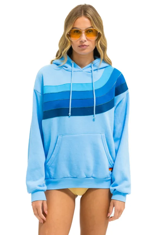 WAVE STRIPE 4 PULLOVER HOODIE RELAXED - SKY // BLUE sold by Aviator Nation