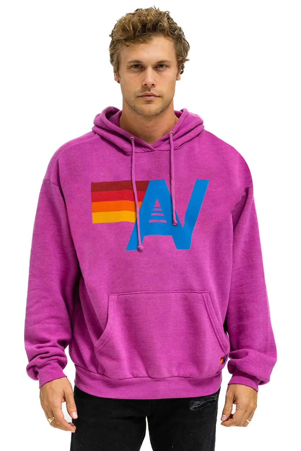 LOGO PULLOVER RELAXED HOODIE - MAGENTA sold by Aviator Nation product image thumbnail 2