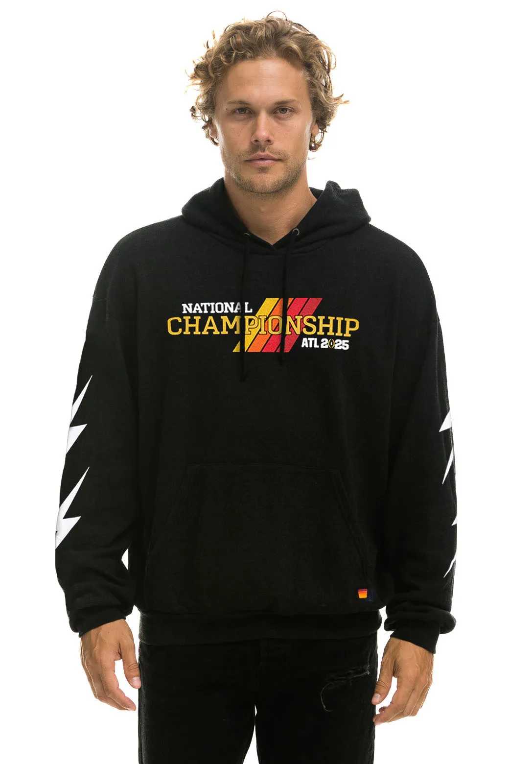 CFP NATIONAL CHAMPIONSHIP 2025 UNISEX RELAXED PULLOVER HOODIE - BLACK sold by Aviator Nation product image thumbnail 2