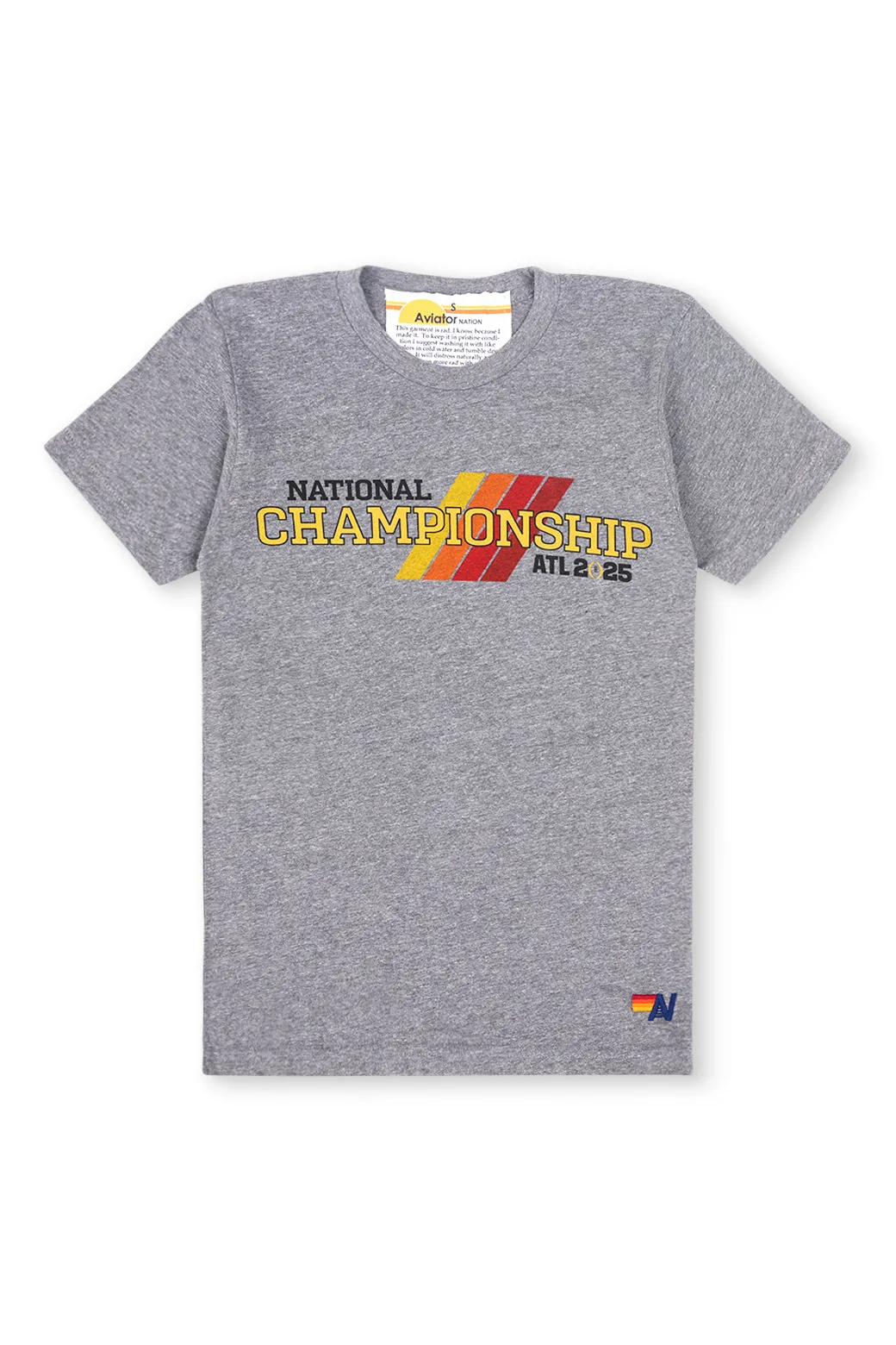 CFP NATIONAL CHAMPIONSHIP 2025 CREW TEE SHIRT - HEATHER GREY sold by Aviator Nation product image thumbnail 4