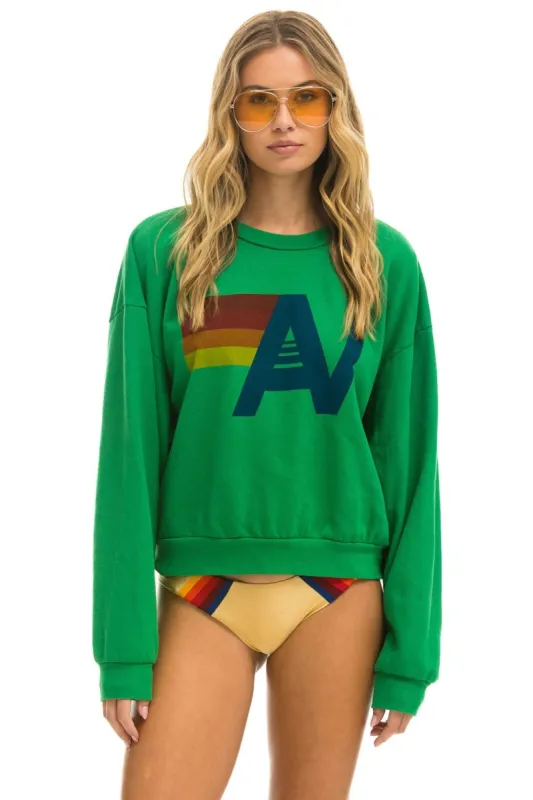 LOGO RELAXED CREW SWEATSHIRT - KELLY GREEN sold by Aviator Nation