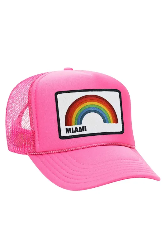 MIAMI RAINBOW TRUCKER HAT sold by Aviator Nation