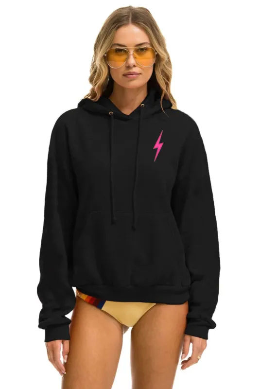 BOLT 2 PULLOVER RELAXED HOODIE - BLACK // NEON PINK sold by Aviator Nation
