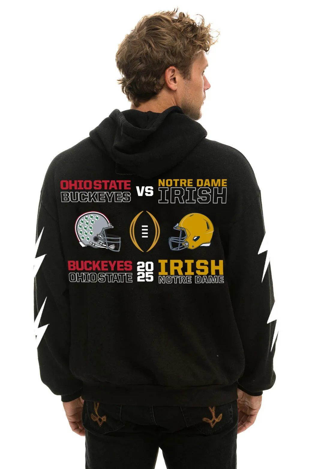CFP NATIONAL CHAMPIONSHIP TEAMS 2025 RELAXED PULLOVER HOODIE - BLACK sold by Aviator Nation product image thumbnail 4