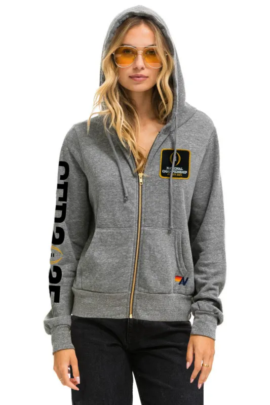 NOTRE DAME CFP 2025 UNISEX ZIP HOODIE - HEATHER GREY sold by Aviator Nation