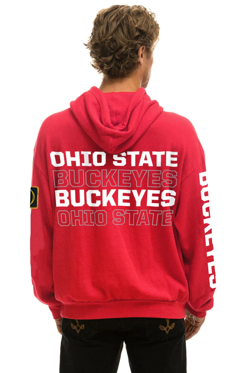 OHIO STATE CFP 2025 UNISEX RELAXED PULLOVER HOODIE - RED sold by Aviator Nation product image thumbnail 4