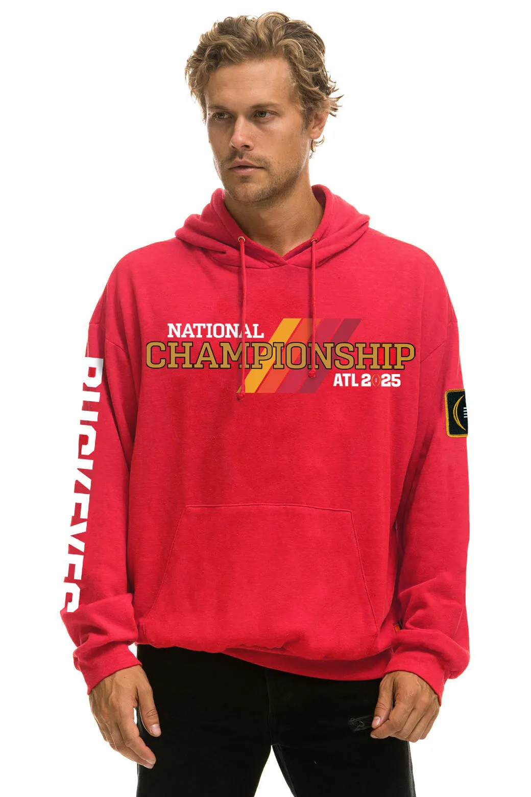 OHIO STATE CFP 2025 UNISEX RELAXED PULLOVER HOODIE - RED sold by Aviator Nation product image thumbnail 2