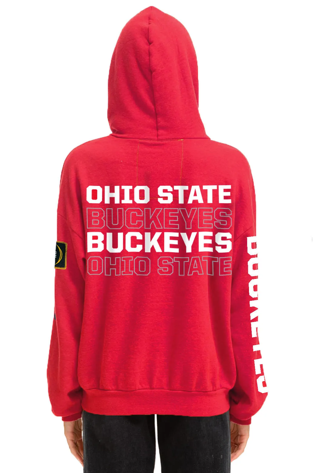 OHIO STATE CFP 2025 UNISEX RELAXED PULLOVER HOODIE - RED sold by Aviator Nation product image thumbnail 3