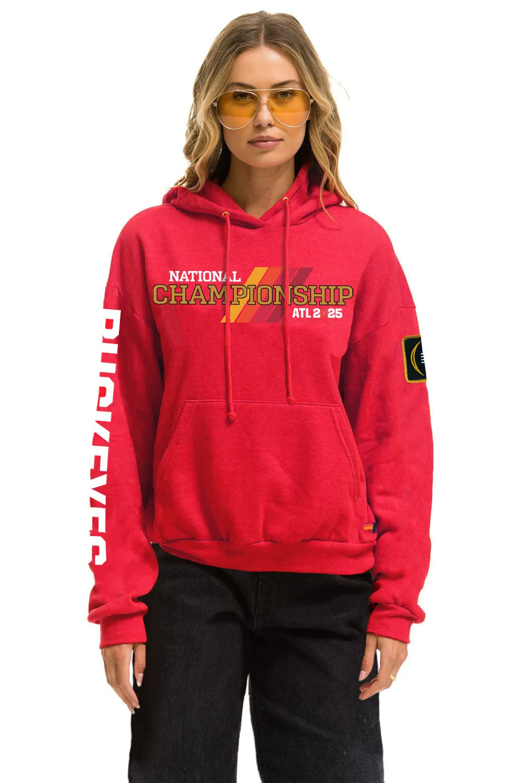 OHIO STATE CFP 2025 UNISEX RELAXED PULLOVER HOODIE - RED sold by Aviator Nation