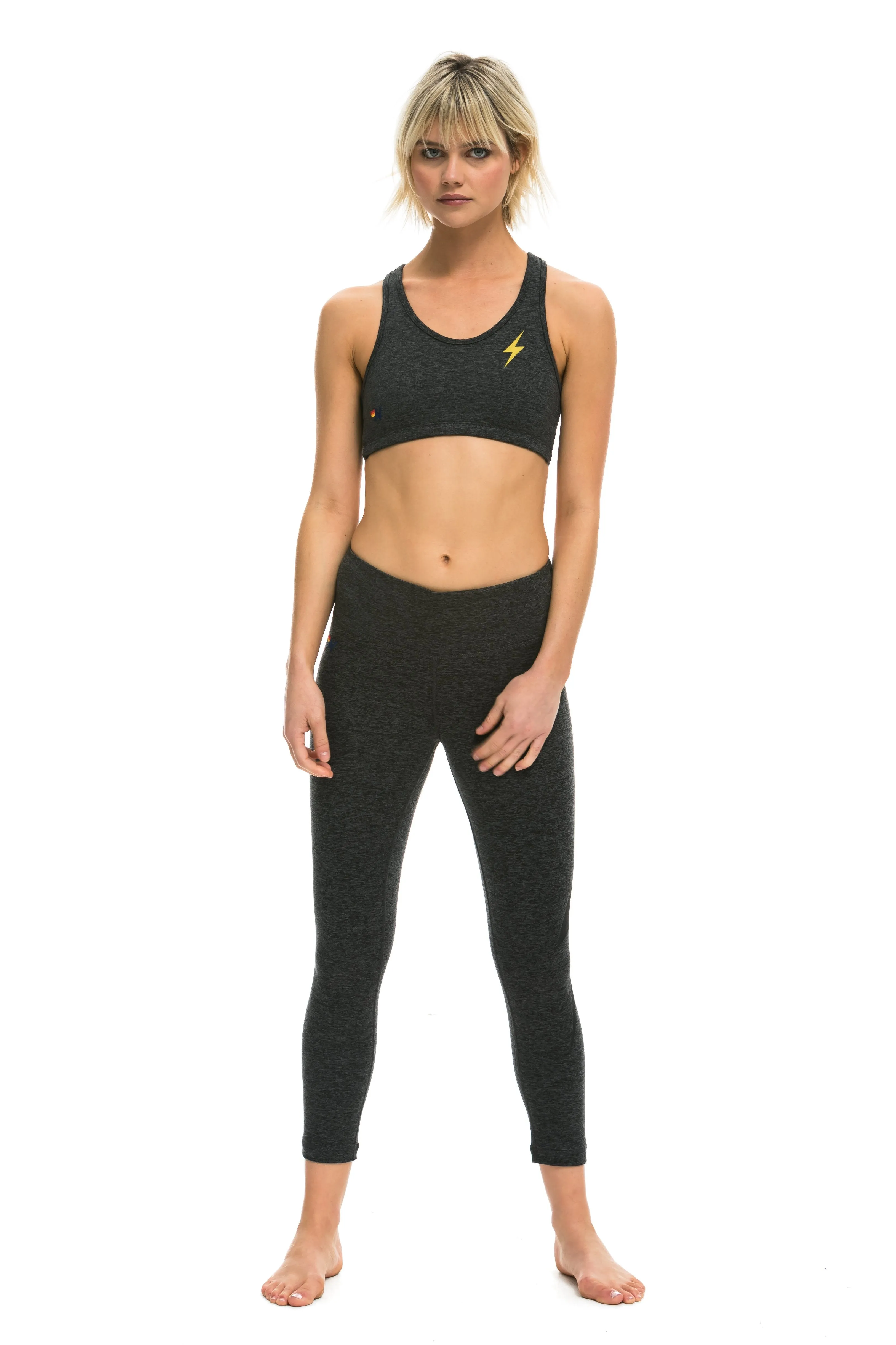 BOLT CROP LEGGINGS - CHARCOAL sold by Aviator Nation product image thumbnail 5
