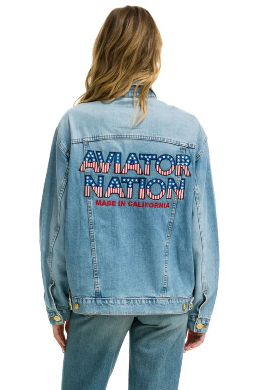 AVIATOR NATION OVERSIZED CONCERT DENIM JACKET - SUPER LIGHT sold by Aviator Nation