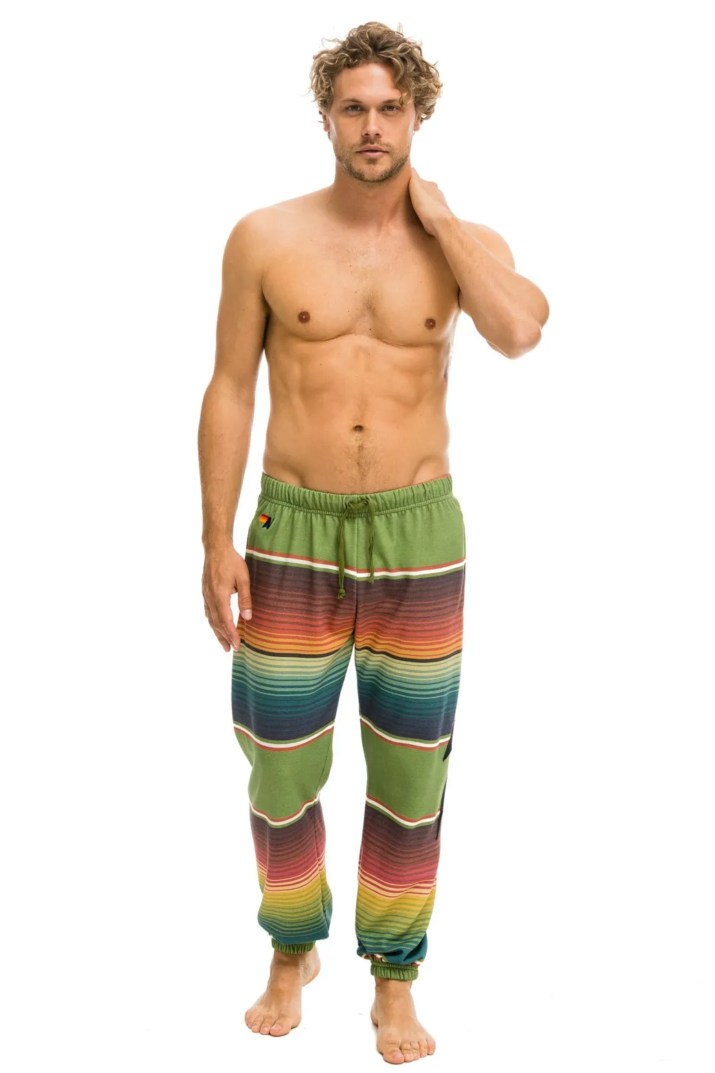 TULUM BOLT STITCH SWEATPANTS - JUNGLE GREEN sold by Aviator Nation product image thumbnail 4