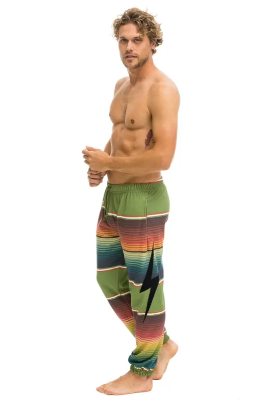 TULUM BOLT STITCH SWEATPANTS - JUNGLE GREEN sold by Aviator Nation