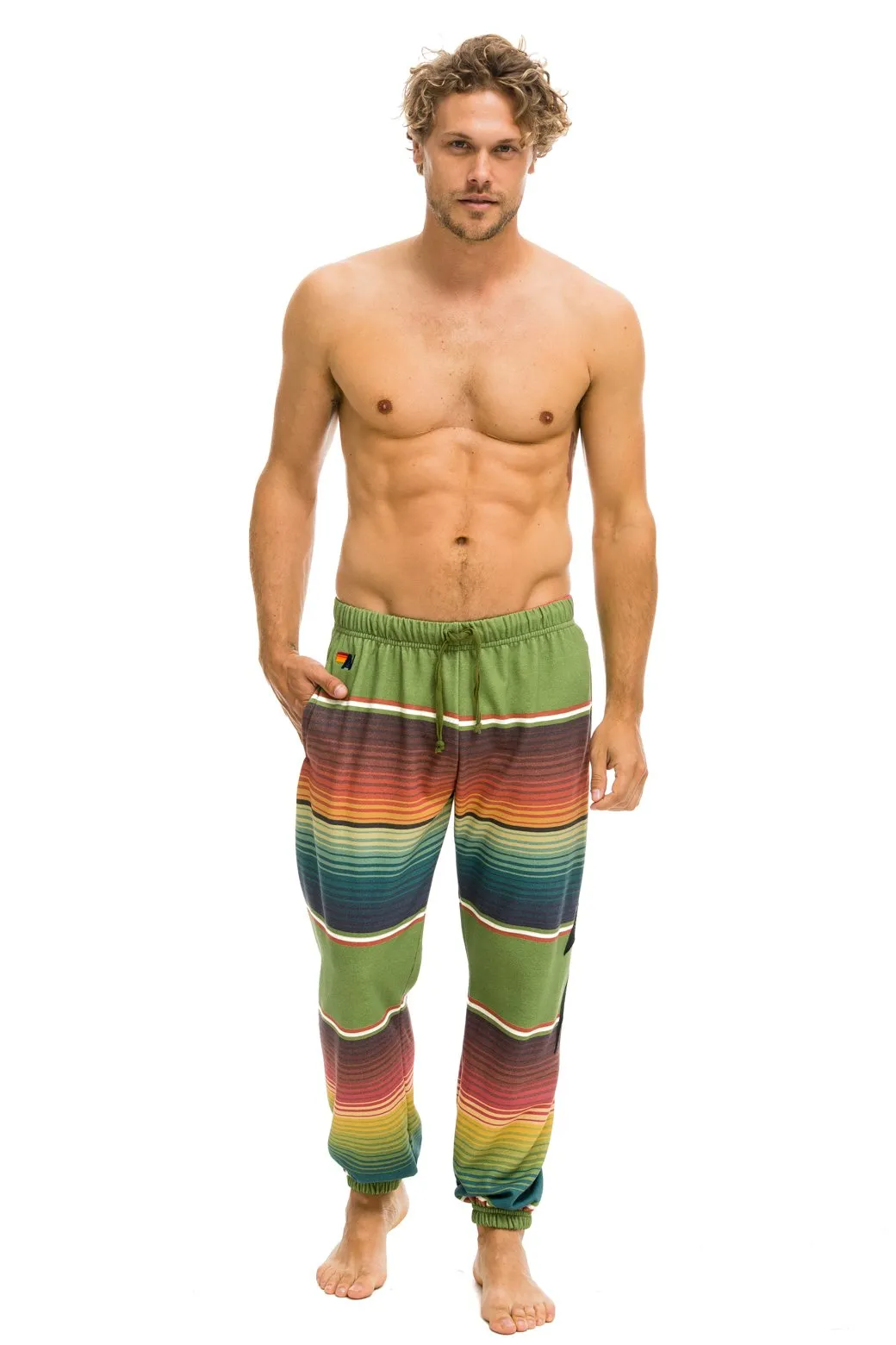 TULUM BOLT STITCH SWEATPANTS - JUNGLE GREEN sold by Aviator Nation product image thumbnail 5
