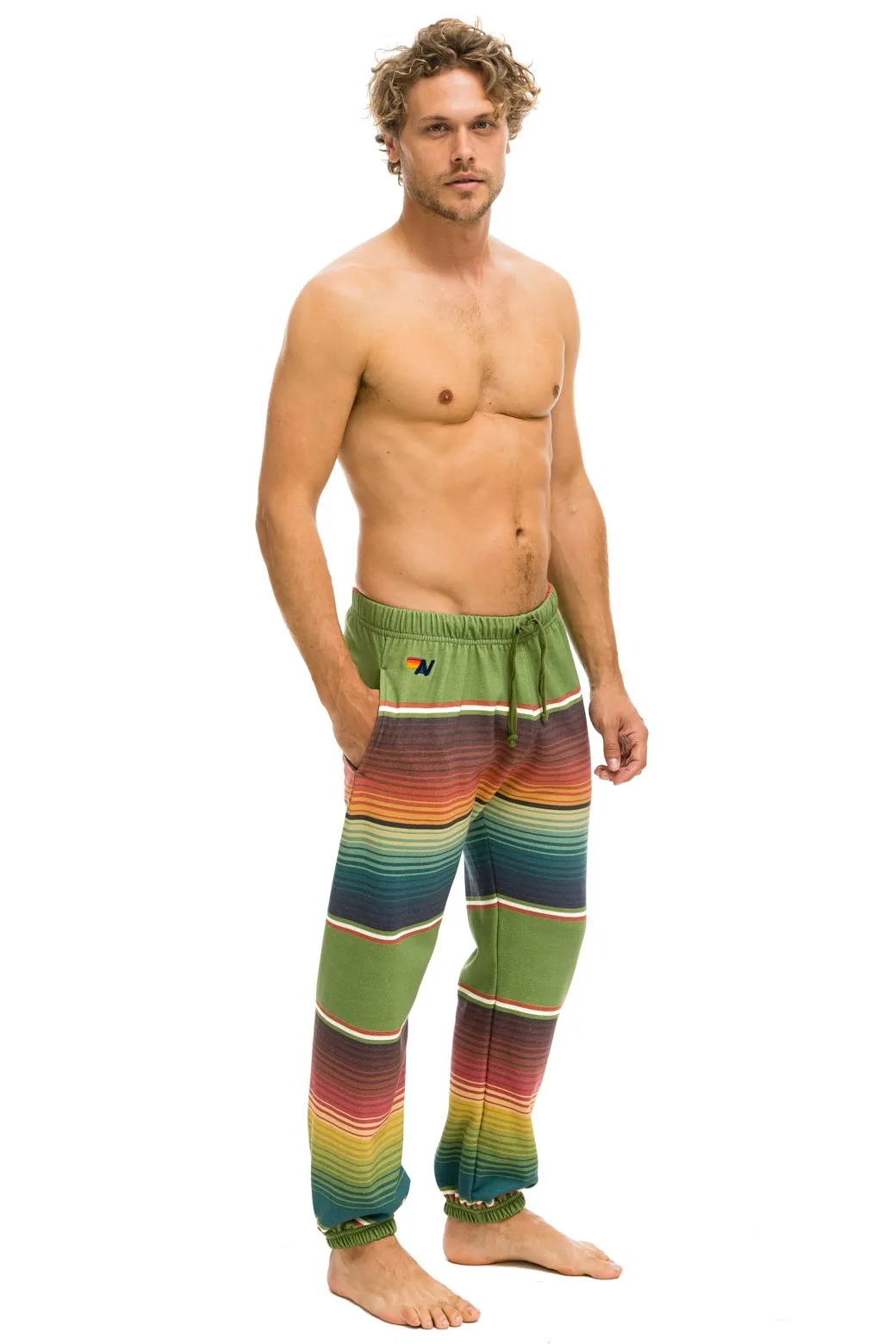 TULUM BOLT STITCH SWEATPANTS - JUNGLE GREEN sold by Aviator Nation product image thumbnail 3