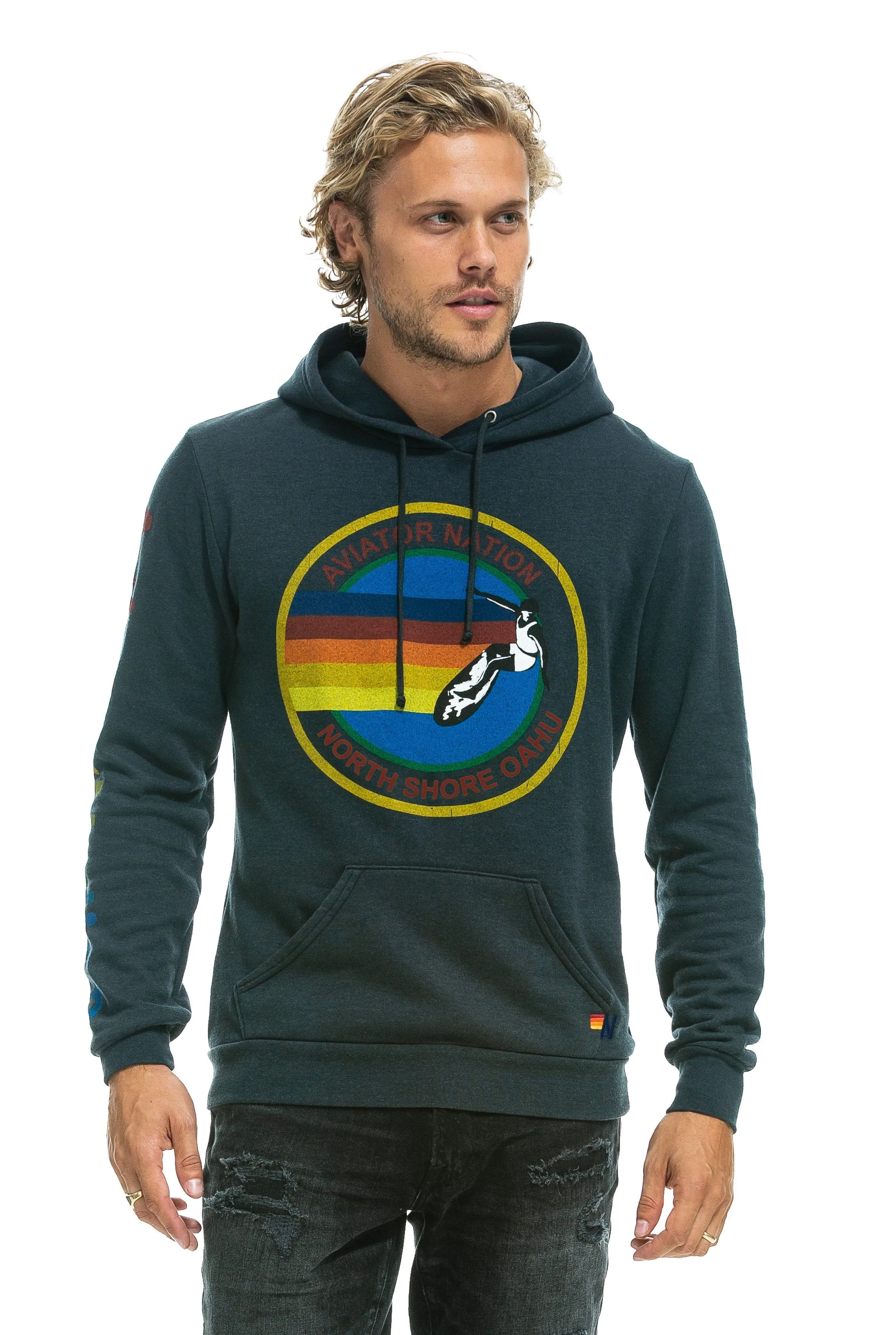 AVIATOR NATION NORTH SHORE PULLOVER HOODIE - CHARCOAL sold by Aviator Nation product image thumbnail 3