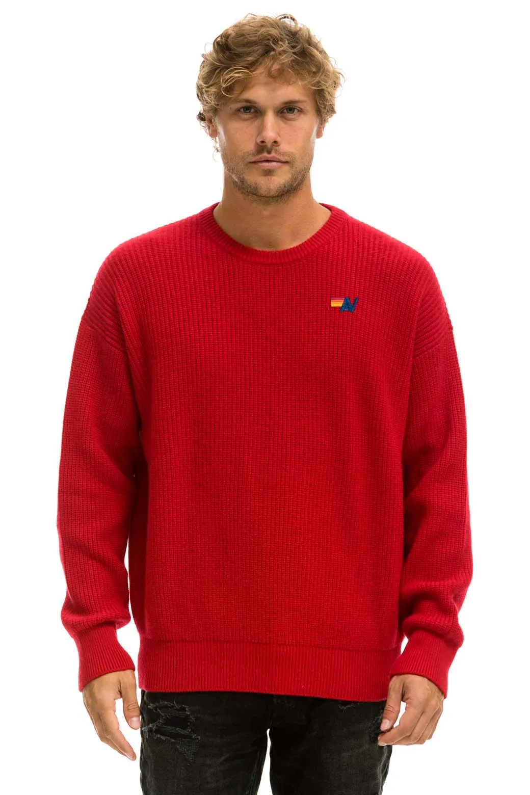 VINTAGE CABIN UNISEX CASHMERE SWEATER - CHERRY sold by Aviator Nation product image thumbnail 2