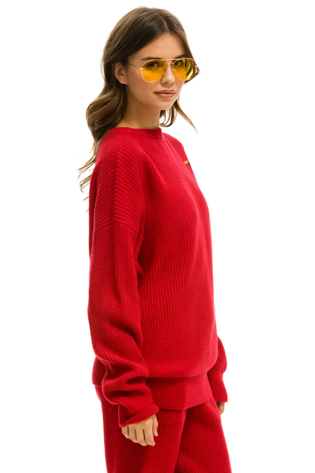 VINTAGE CABIN UNISEX CASHMERE SWEATER - CHERRY sold by Aviator Nation product image thumbnail 5